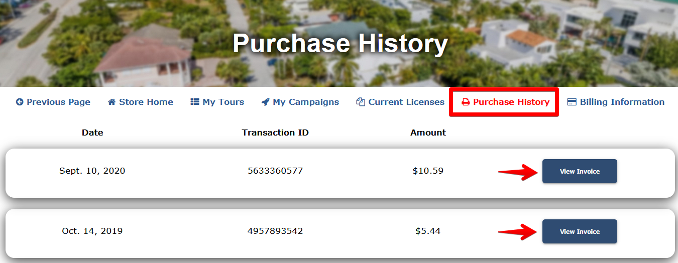 store purchase history